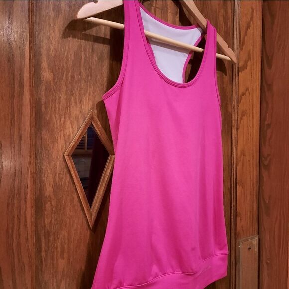 Under Armour Tank Top Shelf Bra Racerback Fushia Barbie - Picture 4 of 8